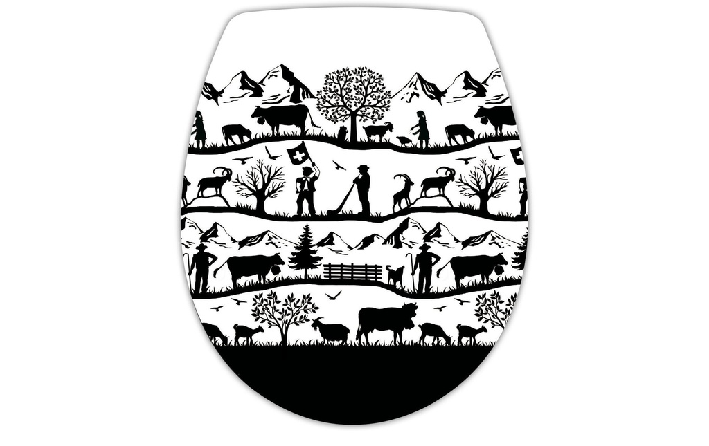 diaqua® Siège de toilette Nice Swiss Dreams noir/blanc