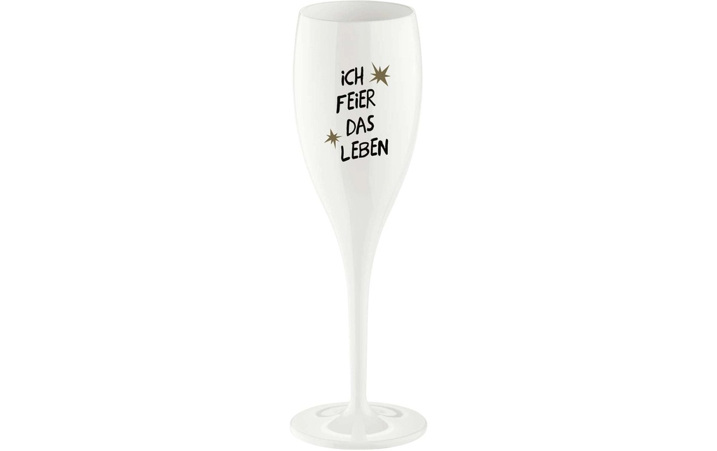 Koziol Verre à champagne Je célèbre la vie 100 ml, 1 Pièce/s, Blanc