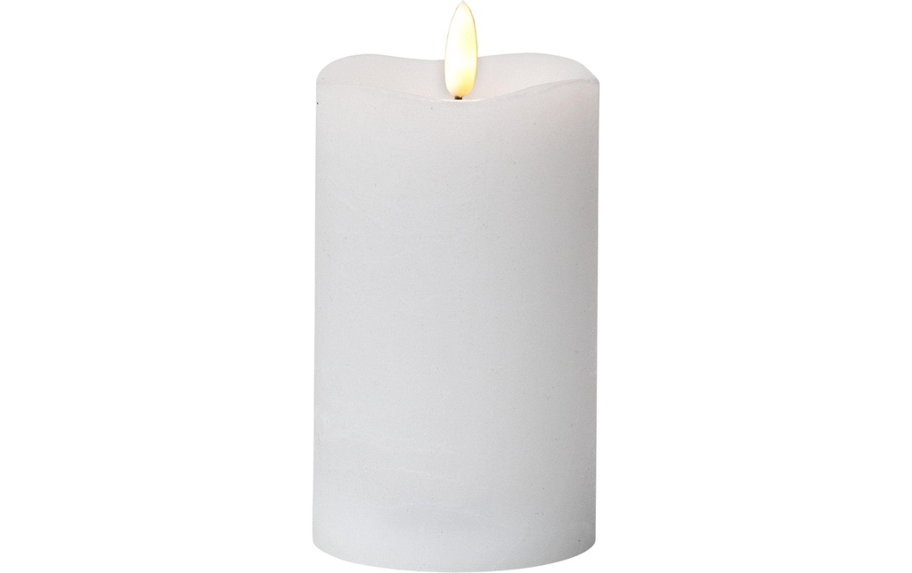 Star Trading Bougie LED Flamme pilier Ø 7.5 x 14 cm, Blanc