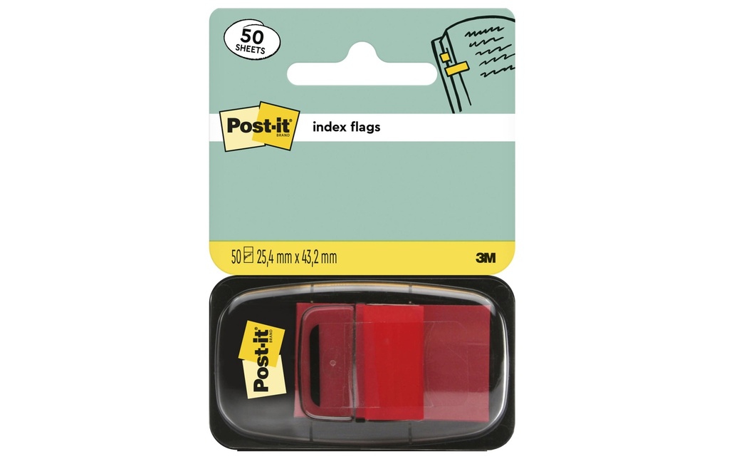 Post-it Marque-page Index Post-it 50 pièces Rouge