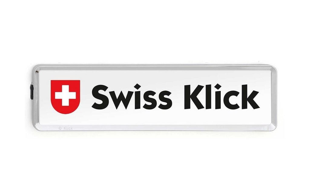 Swiss Klick Supports de plaque d’immatriculation En longueur Face arrière, Chrome brillant