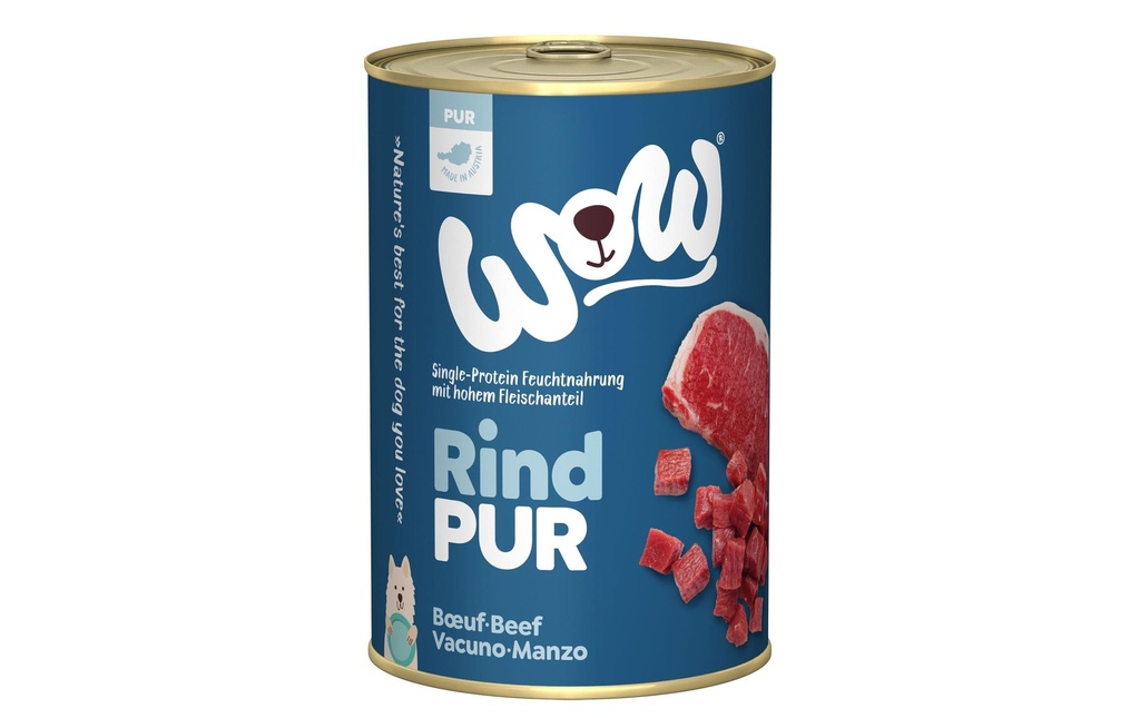 WOW Alimentation humide Pur Bœuf Single Protein, 400 g