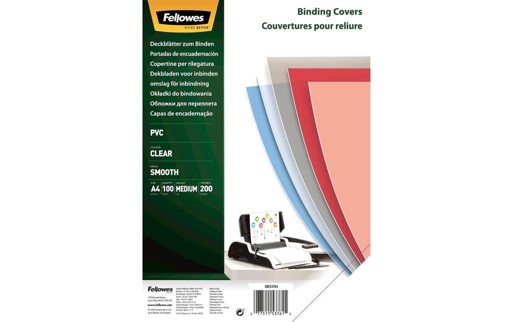 Fellowes Couverture de brochure 200 g/m², 100 Pièce/s, Transparent
