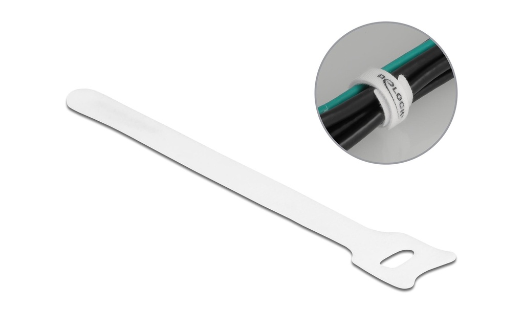 Delock Serre-câble auto-agrippant Blanc 150 mm x 12 mm 10 pièces