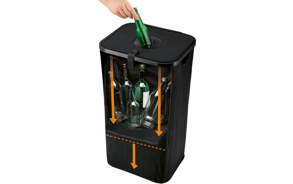 EASYmaxx Récipient de collecte des bouteilles consignées 100 l, noir