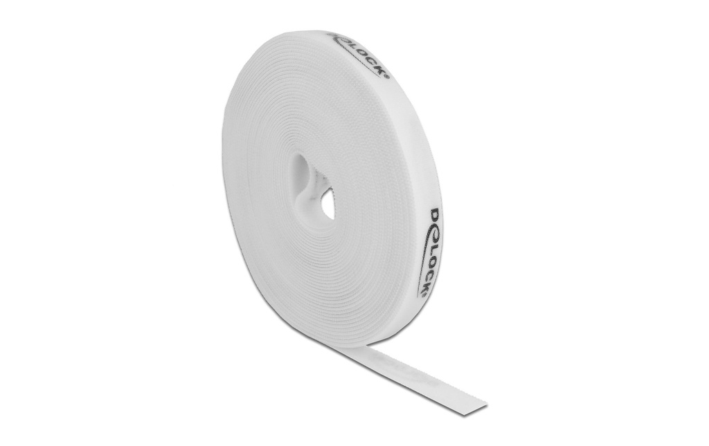 Delock Bande auto-agrippante 10 m x 15 mm blanc