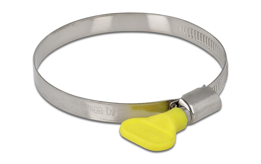 Delock Collier de serrage 60-80 mm, jaune 10 pièces