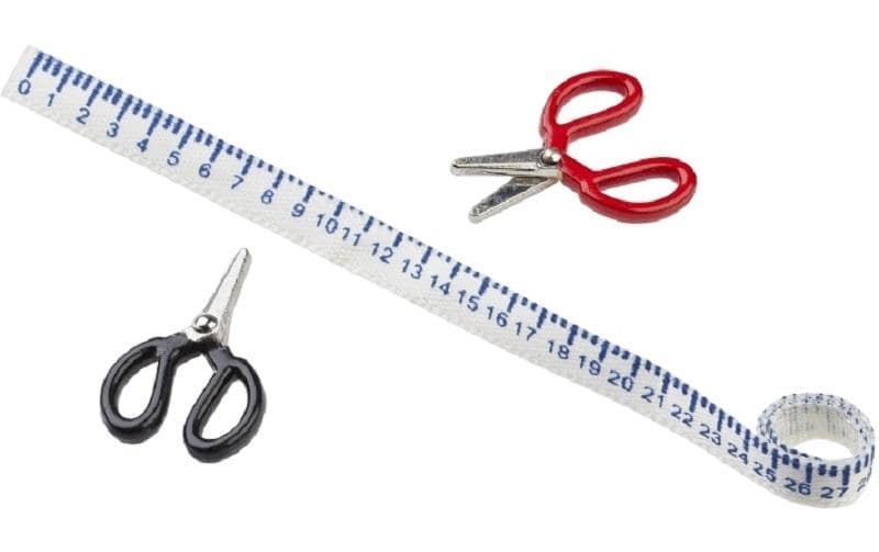 HobbyFun Mini ustensiles Ciseaux et mètre ruban 3 pièces