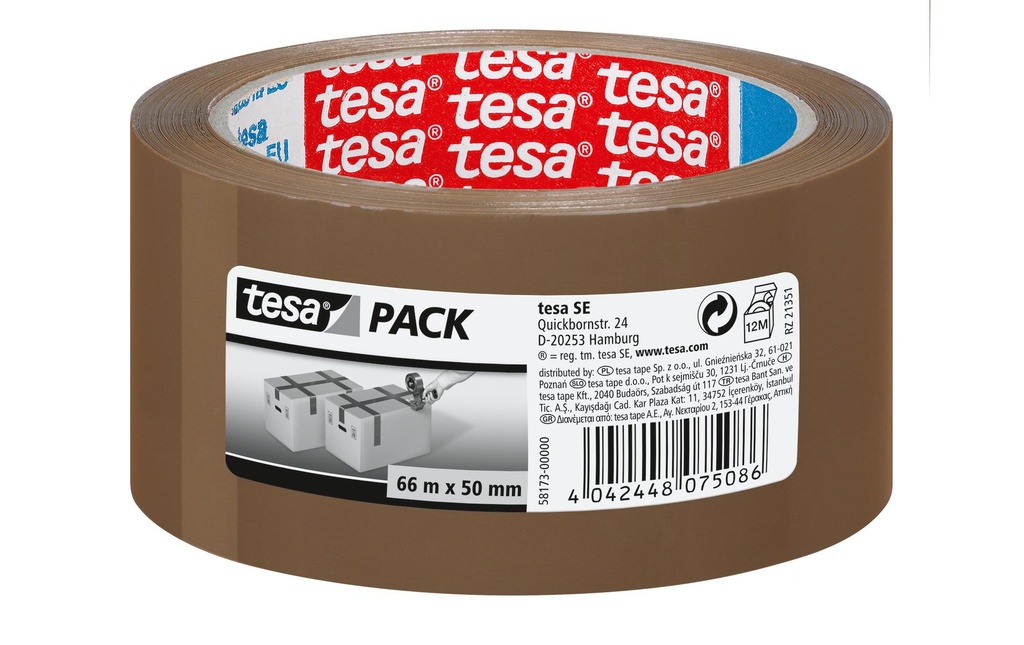 tesa Ruban adhésif tesapack Standard 4024 50 mm x 66 m, Brun