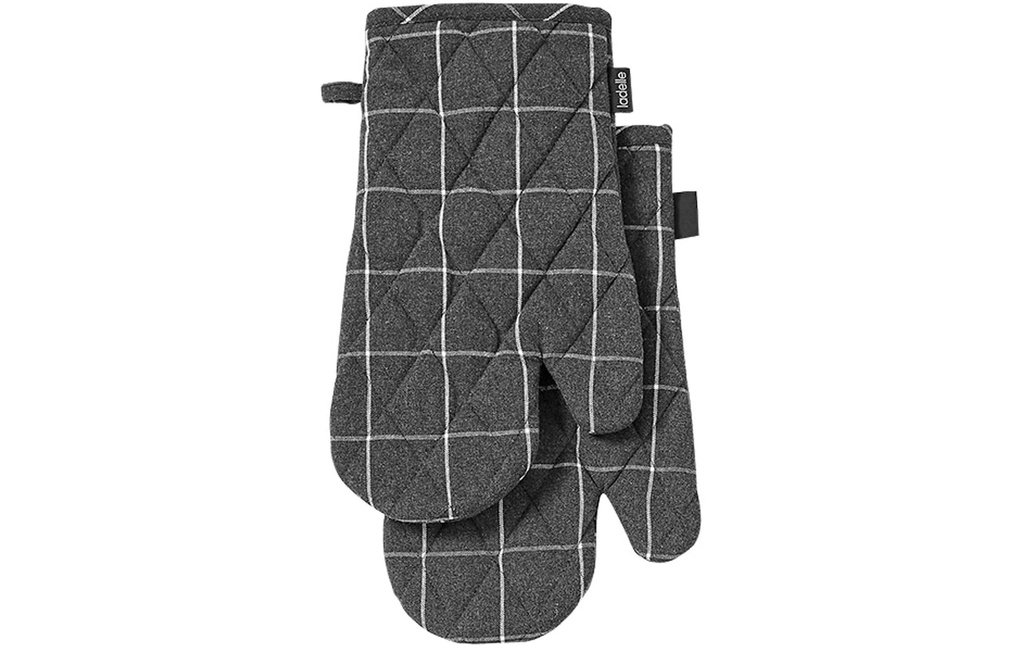 Ladelle Gant de four Eco Check 2 pièces, anthracite