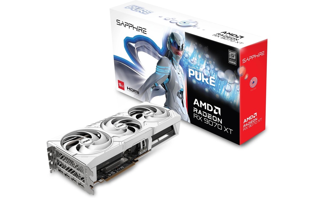 SAPPHIRE Carte graphique PURE AMD Radeon RX 9070 XT OC 16 GB