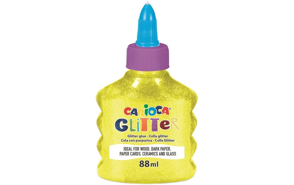 Carioca Colle de bricolage Glitter Neon 88 ml, Jaune fluo