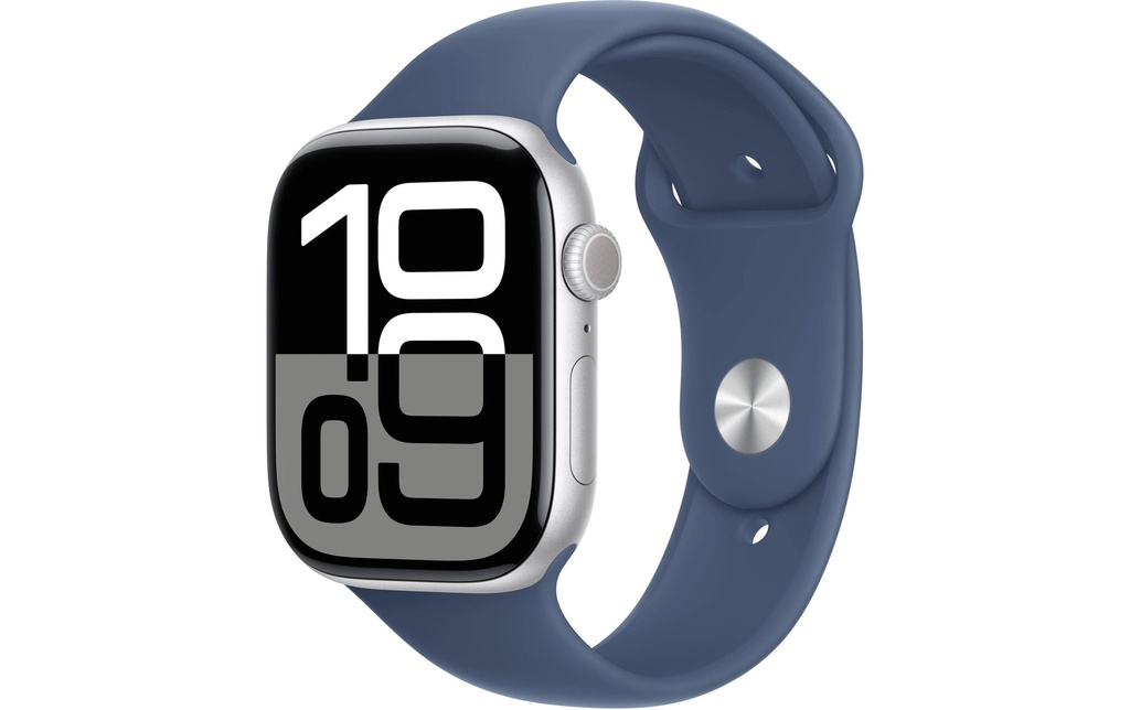 Apple Watch Series 10 46 mm Alu argent Sport Denim S/M