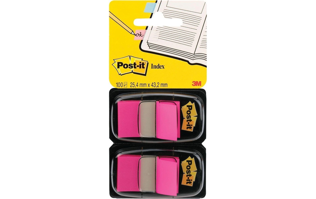 Post-it Marque-page Post-it Index 680-BP2 Rose, 2 pièces