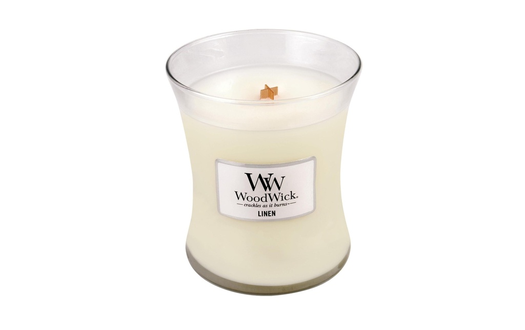 Woodwick Bougie parfumée Linen Medium Jar