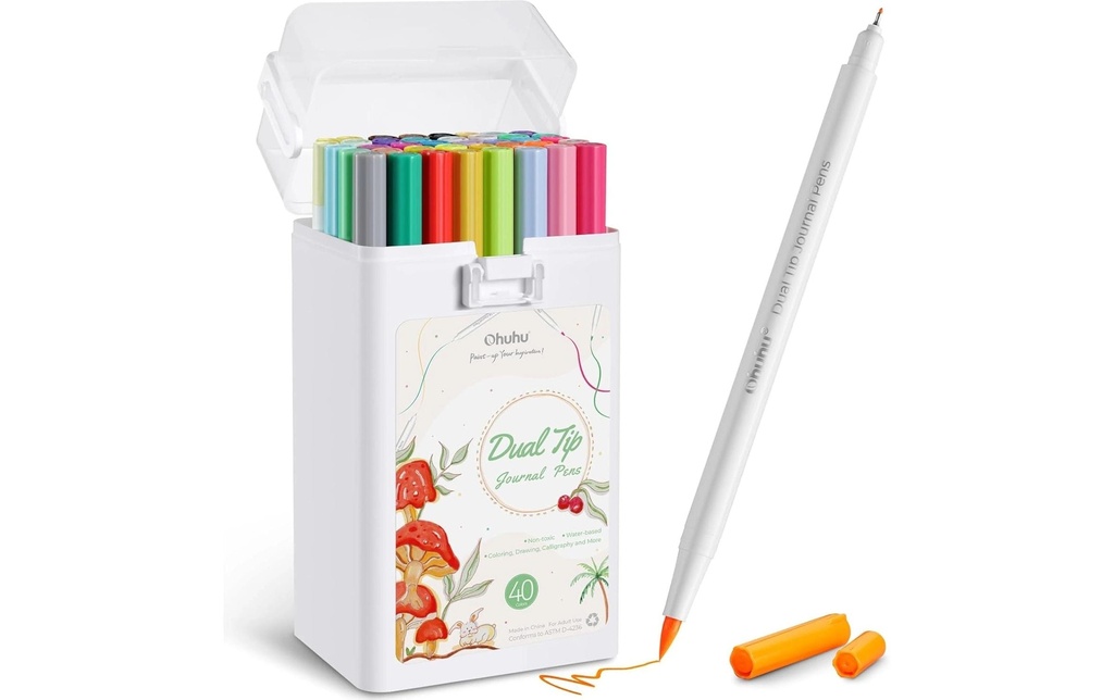 Ohuhu Marqueur indélébile pour journal intime (40 pièces) Multicolore