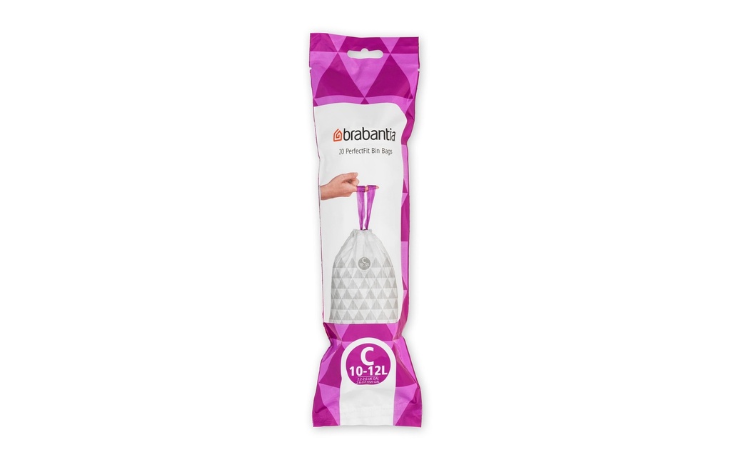 Brabantia Sac à ordures ménagères PerfectFit 12 l, 20 Pièce/s