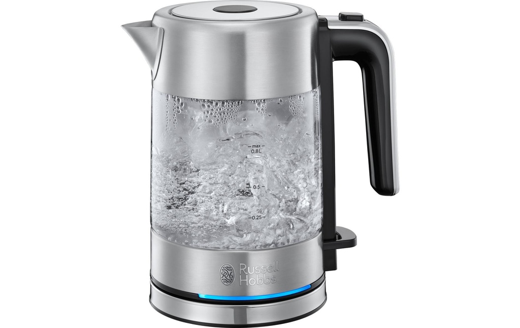 Russell Hobbs Bouilloire Compact Home 0.8 l, Transparent/Argenté