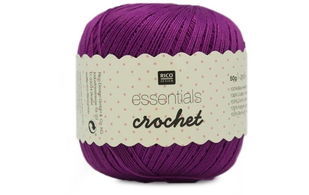 Rico Design Fil à crochet et à tricoter Essentials Crochet 50 g, Violet