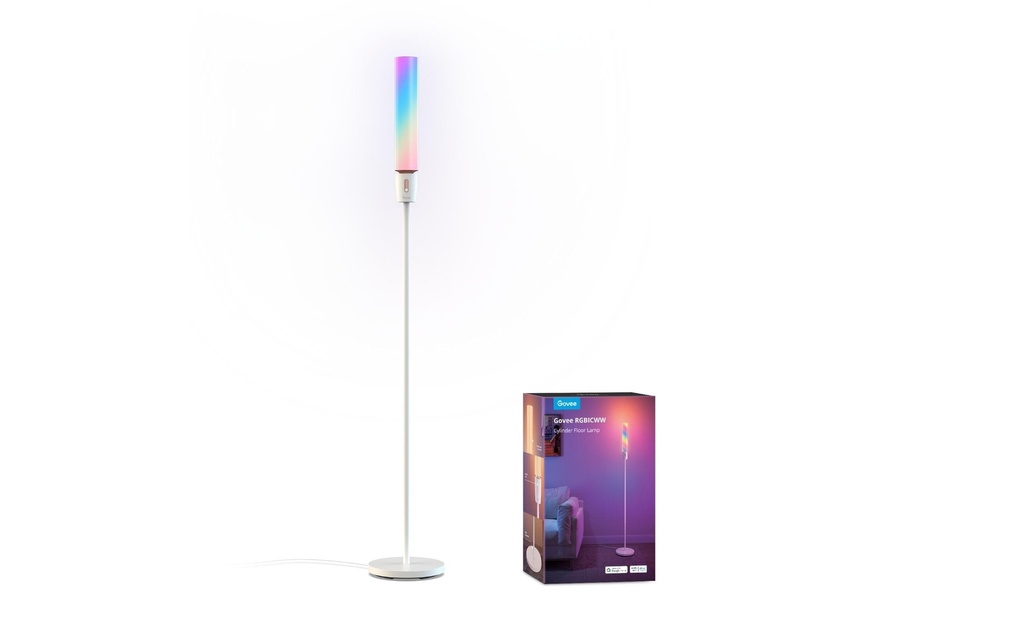 Govee Lampe sur pied Cylindre RGBICW Blanc