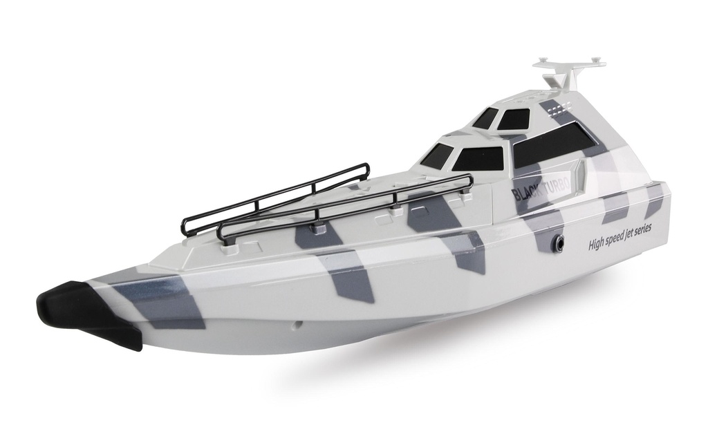 Amewi Bateau militaire Black Turbo Blanc, 420 mm, RTR