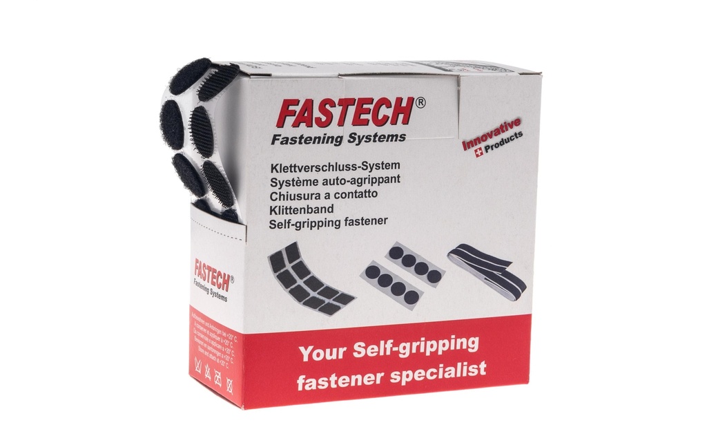 FASTECH Points auto-agrippants Box 20 mm x 5 m autocollant, noir