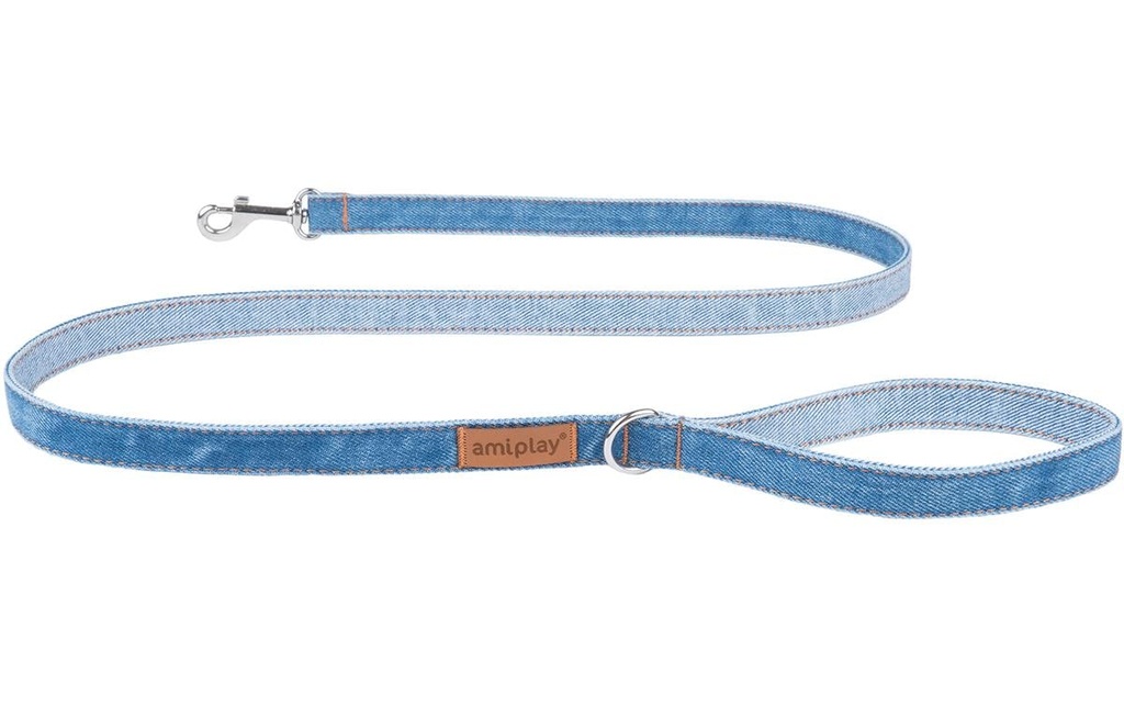 amiplay Laisse de chien Denim, 1.4 m, Bleu clair