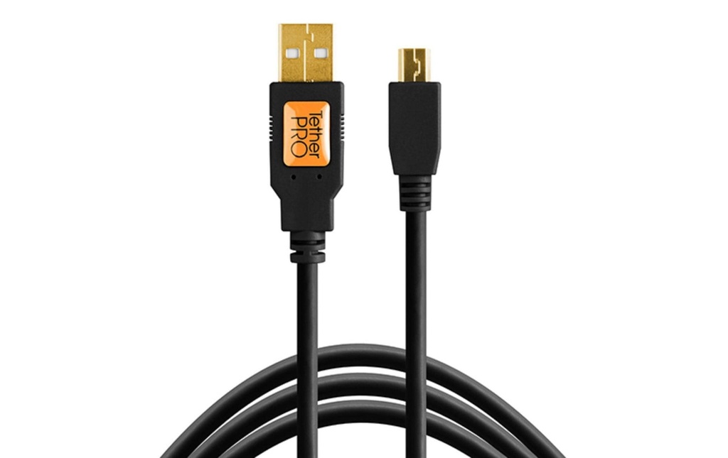 Tether Tools Câble TetherPro USB 2.0 A / Mini B 5 Pin 4.6 mètres - Noir