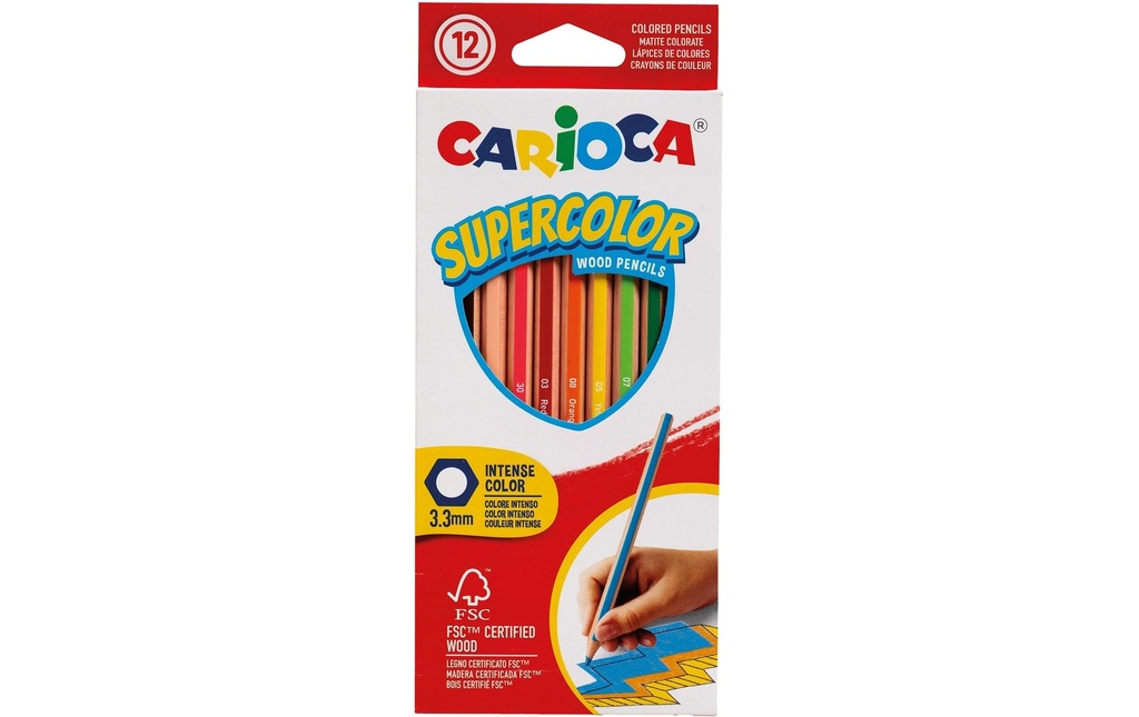 Carioca Crayon de couleur Supercolor E-12 Multicolore