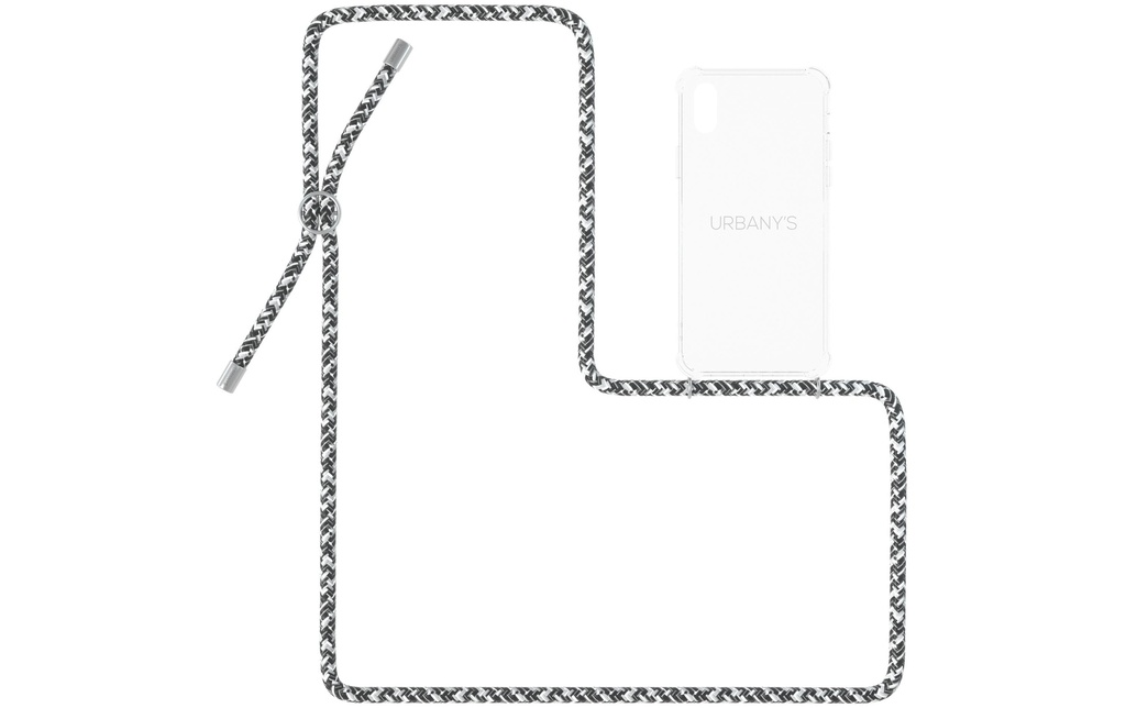 Urbany's Necklace Case iPhone X/XS Flashy Silver Transparent