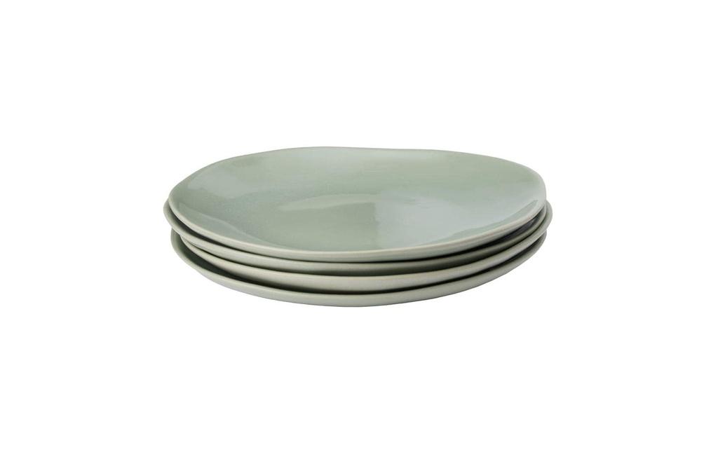 Urbanara Assiette non décorative Capela 4 pièces, 28 cm, Pistache