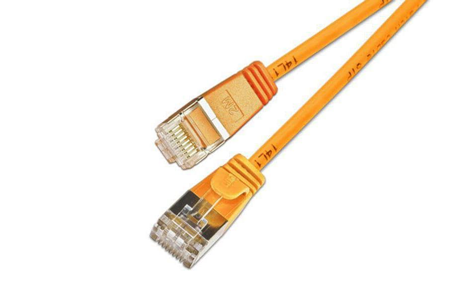 SLIM Câble patch slim RJ-45 - RJ-45, Cat 6, U/FTP, 1 m, Orange