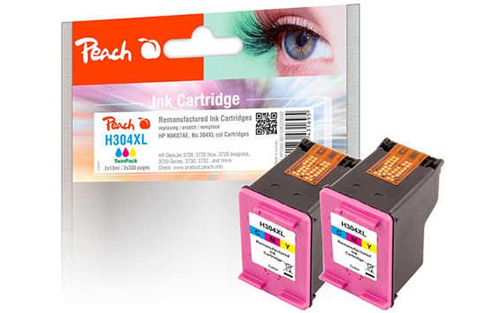 Peach Encre HP No. 304XL (N9K07AE) 2x couleur