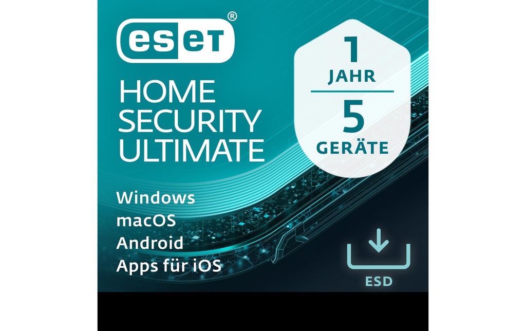 ESET HOME Security Ultimate ESD, Version complète, 5 Utilisateurs, 1 an