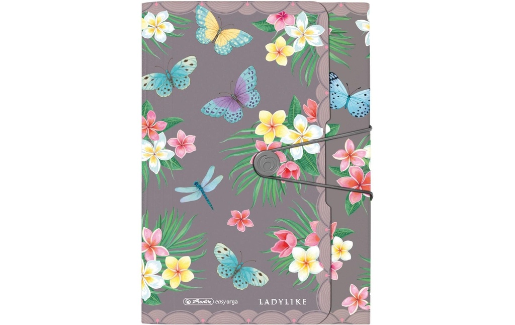 Herlitz Classeur à soufflet Ladylike Butterflies A4, 12 compartiments extensibles