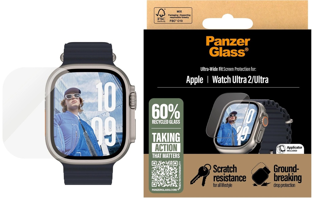 Panzerglass Protection d’écran Ultra Wide Fit Apple Watch Ultra 2