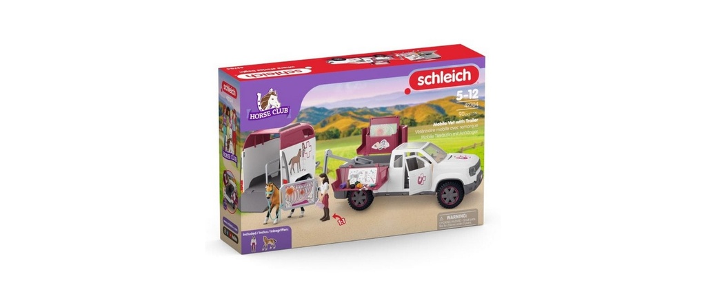 Schleich Ensemble de pions Horse Club Vétérinaire mobile avec remorque