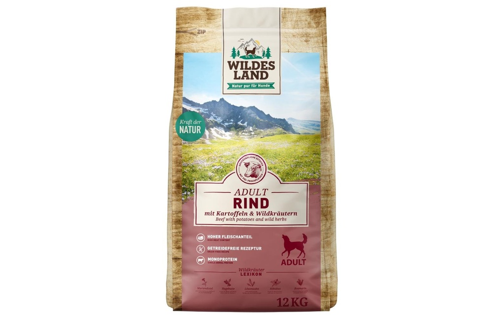 Wildes Land Alimentation sèche Bœuf aux pommes de terre & aux herbes sauvages, 12 kg