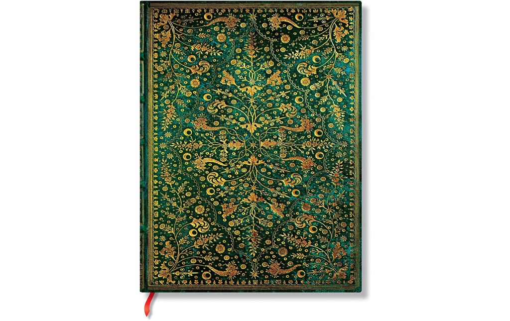 Paperblanks Bloc-notes Fleur d'émeraude 17.5 x 23 cm, À lignes, Vert émeraude