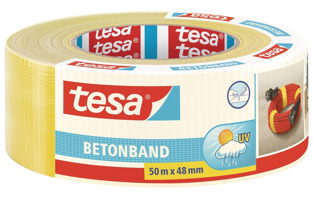 tesa Bande pour béton 50 mm x 50 m Jaune