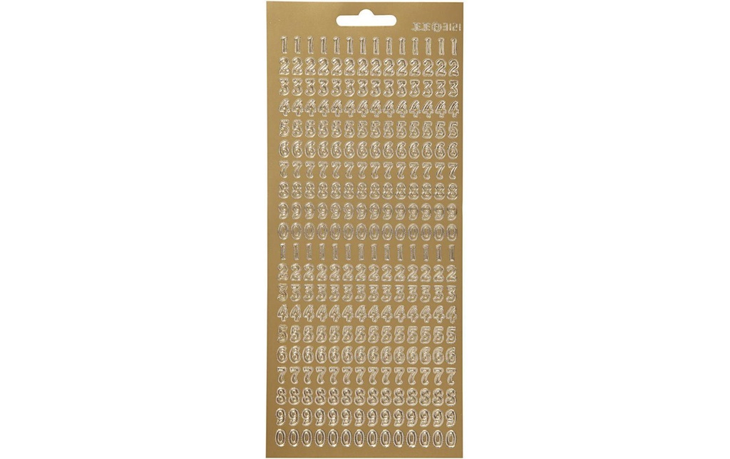 Creativ Company Autocollant métallisé 10 cm x 23 cm chiffres, or, 1 feuille