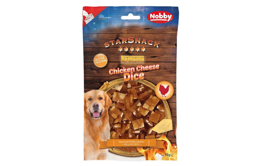 Nobby Friandise StarSnack Barbecue Chicken Cheese Dice, 70 g