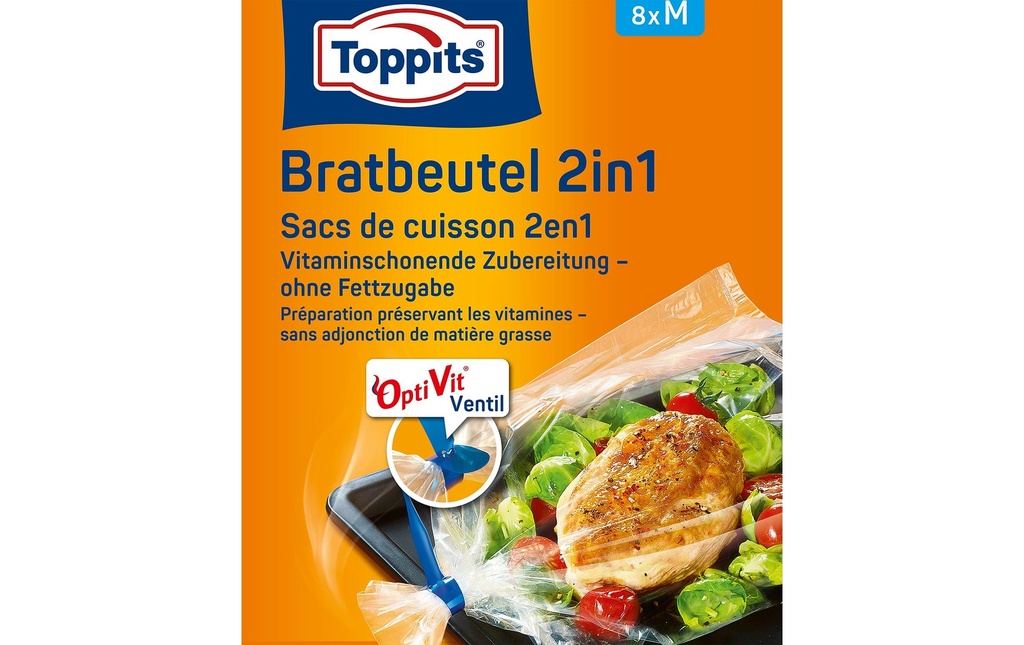 Toppits Sachet de cuisson 2 in 1 Taille M, 8 Pièce/s