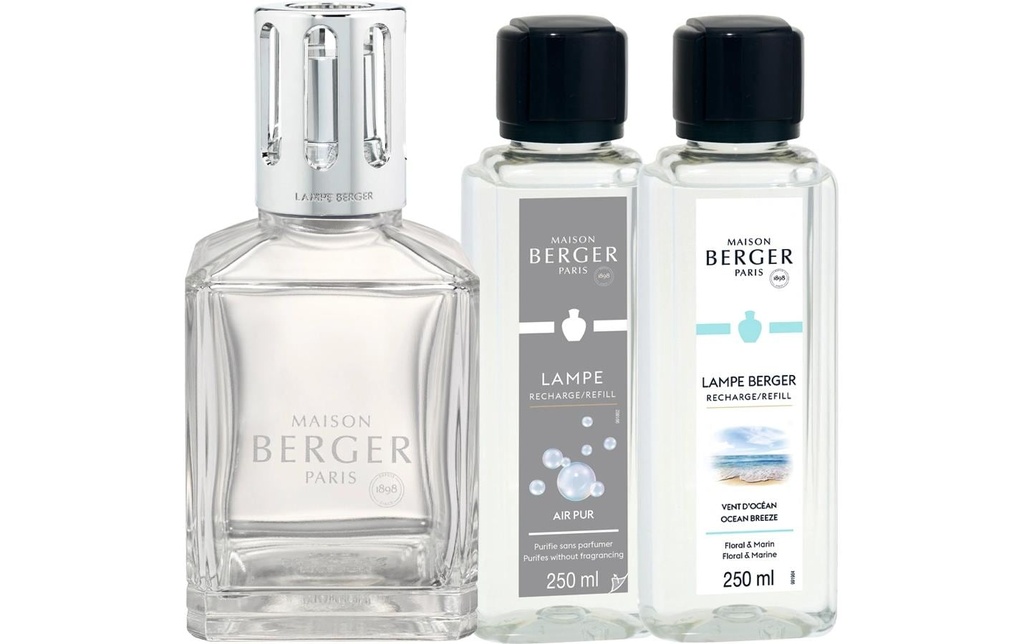Maison Berger Lampe aromatique Set Essentielle carée 500 ml