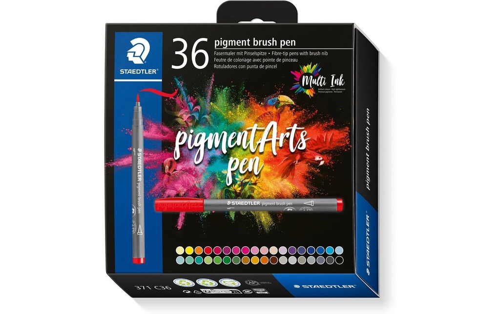 Staedtler Feutres de coloriage Pigment Arts Brush Pen Brilliant Colors