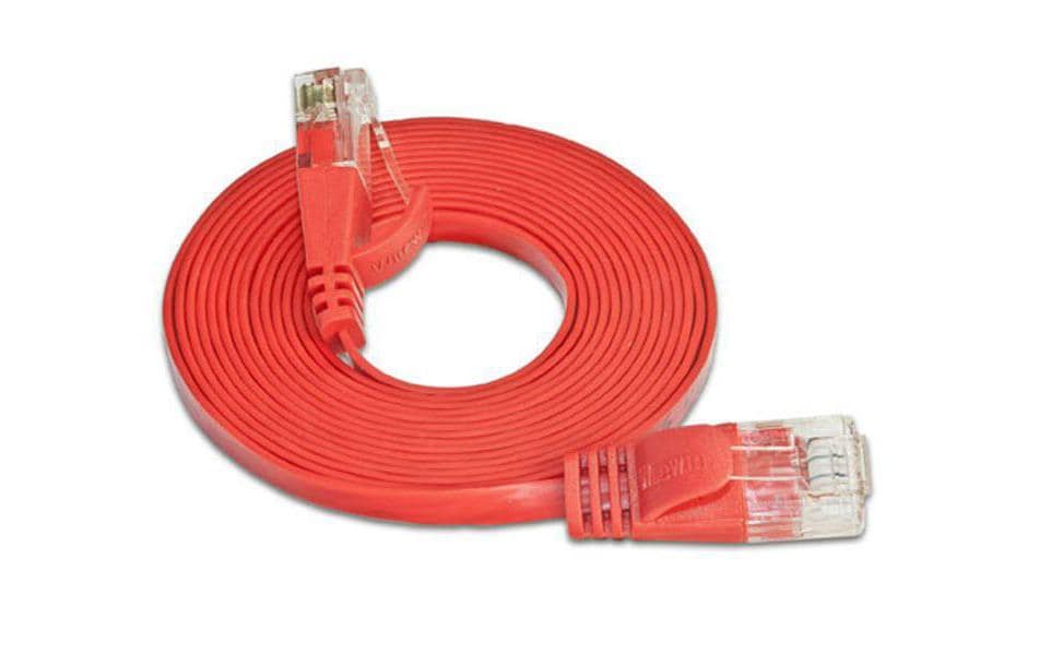 SLIM Câble patch slim RJ-45 - RJ-45, Cat 6, UTP, 10 m, Rouge