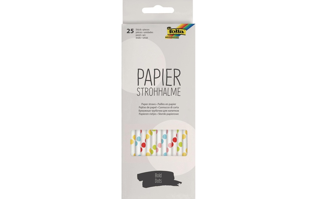 Folia Paille Papier, 25 pièces, points de couleur