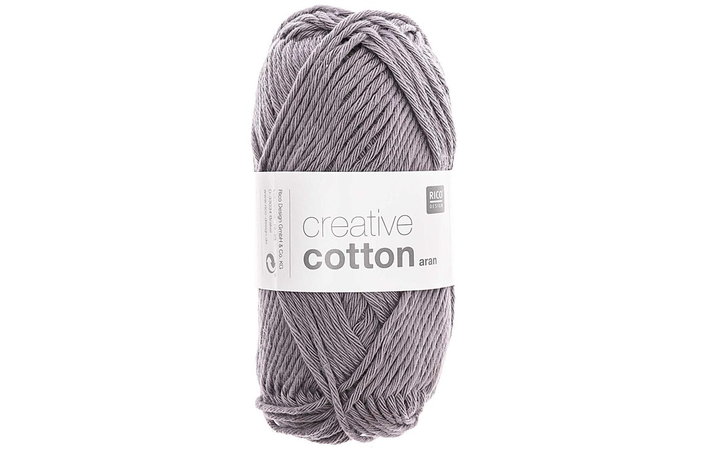 Rico Design Laine Creative Cotton Aran 50 g Gris foncé
