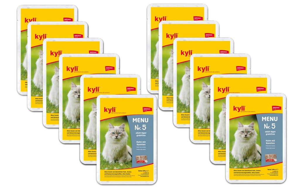 kyli Alimentation humide Adulte Léger, Menu n° 5, 12 x 100 g