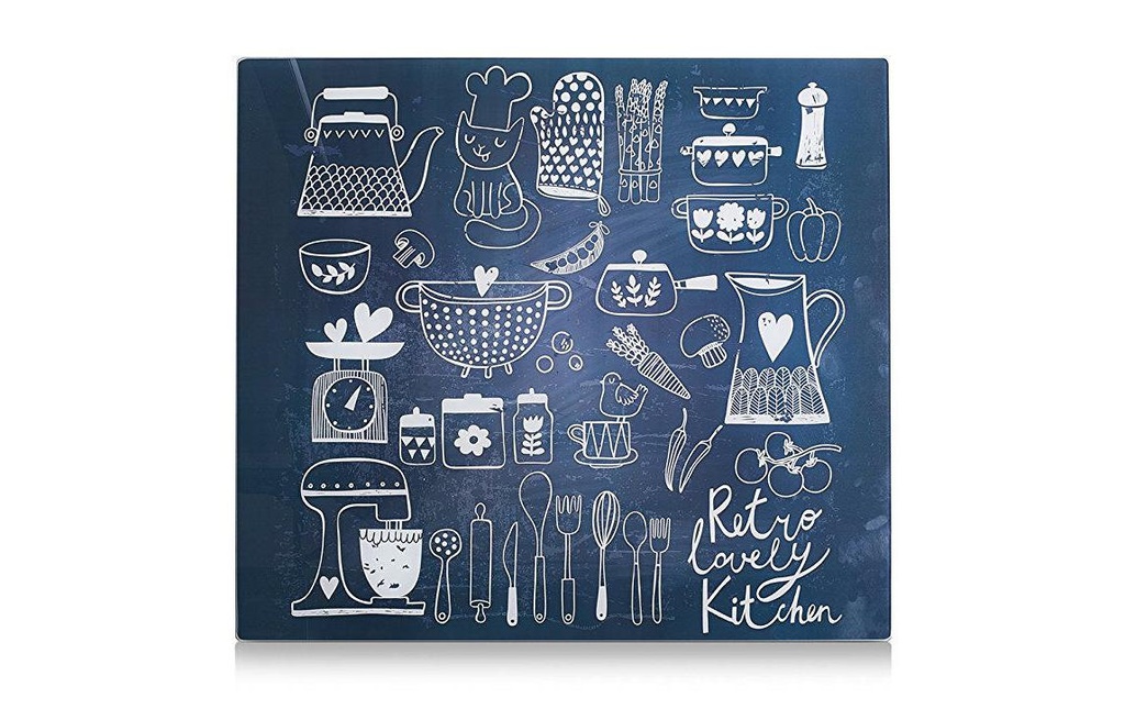 Zeller Present Plaque de recouvrement de four Lovely Kitchen Noir